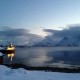 Beleuchtete Polargirl in den Lyngenalpen